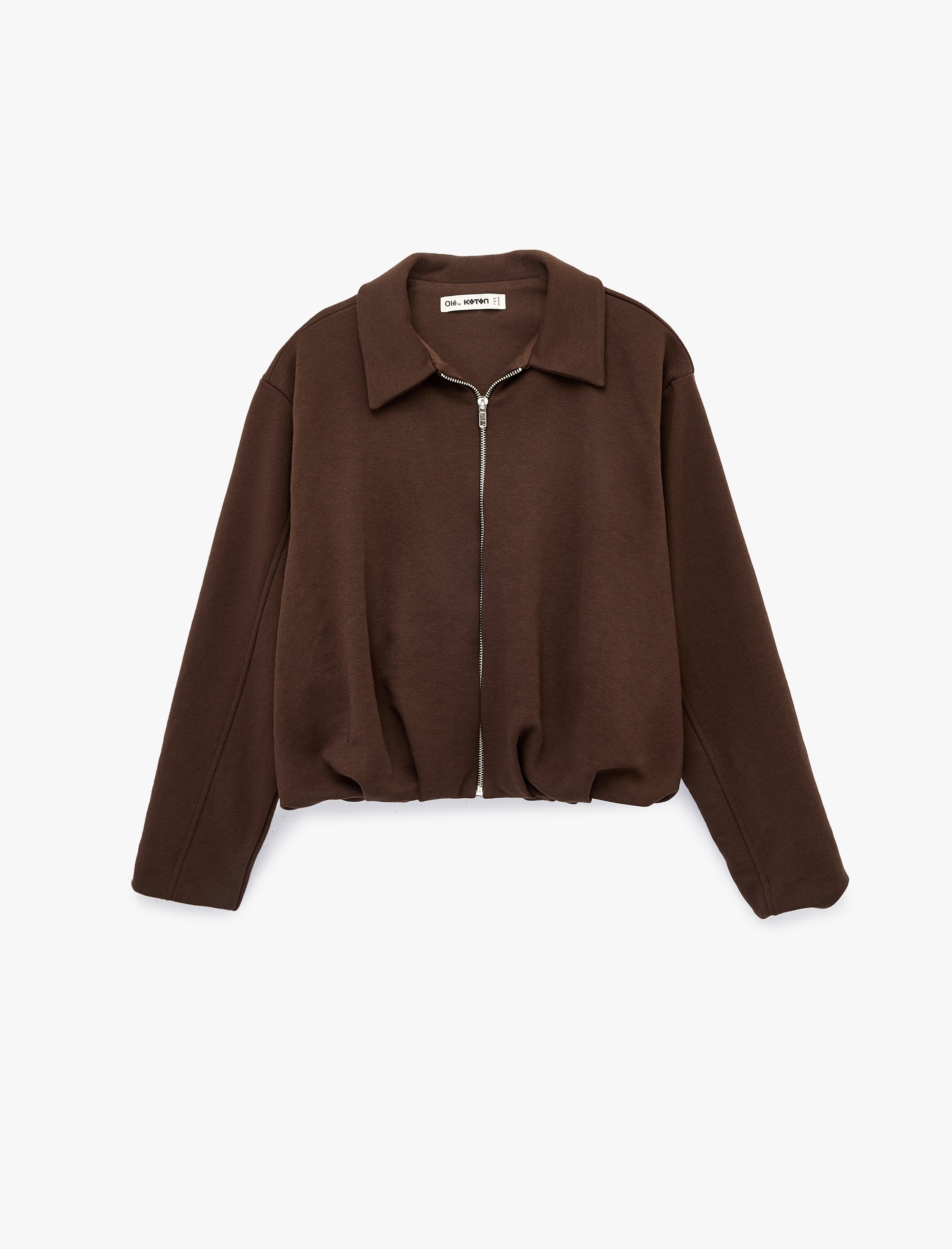   Rahat Kalıp Uzun Kollu Polo Yaka Fermuarlı Sweatshirt