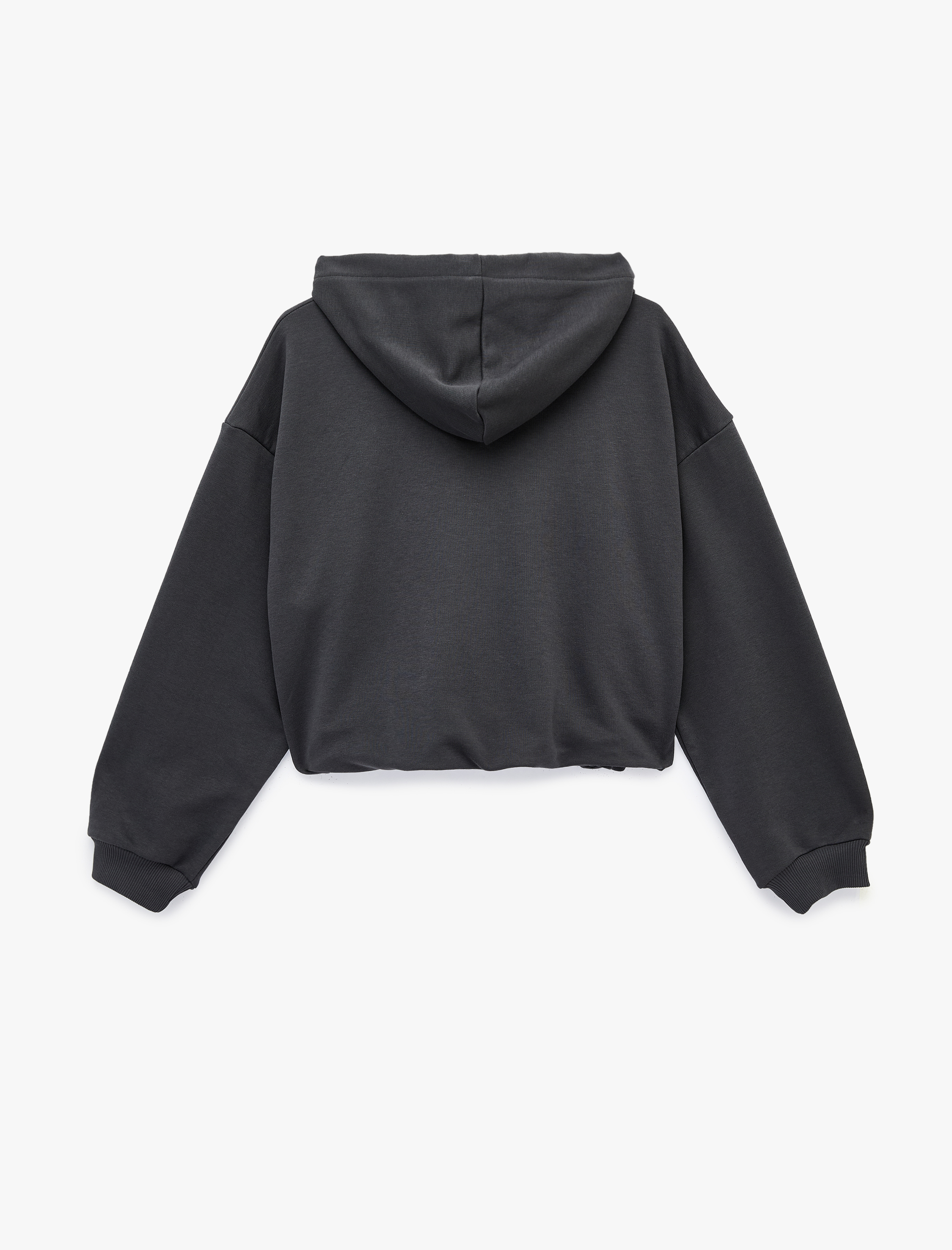   Rahat Kalıp Uzun Kollu Kanguru Cepli Fermuarlı Kapüşonlu Sweatshirt