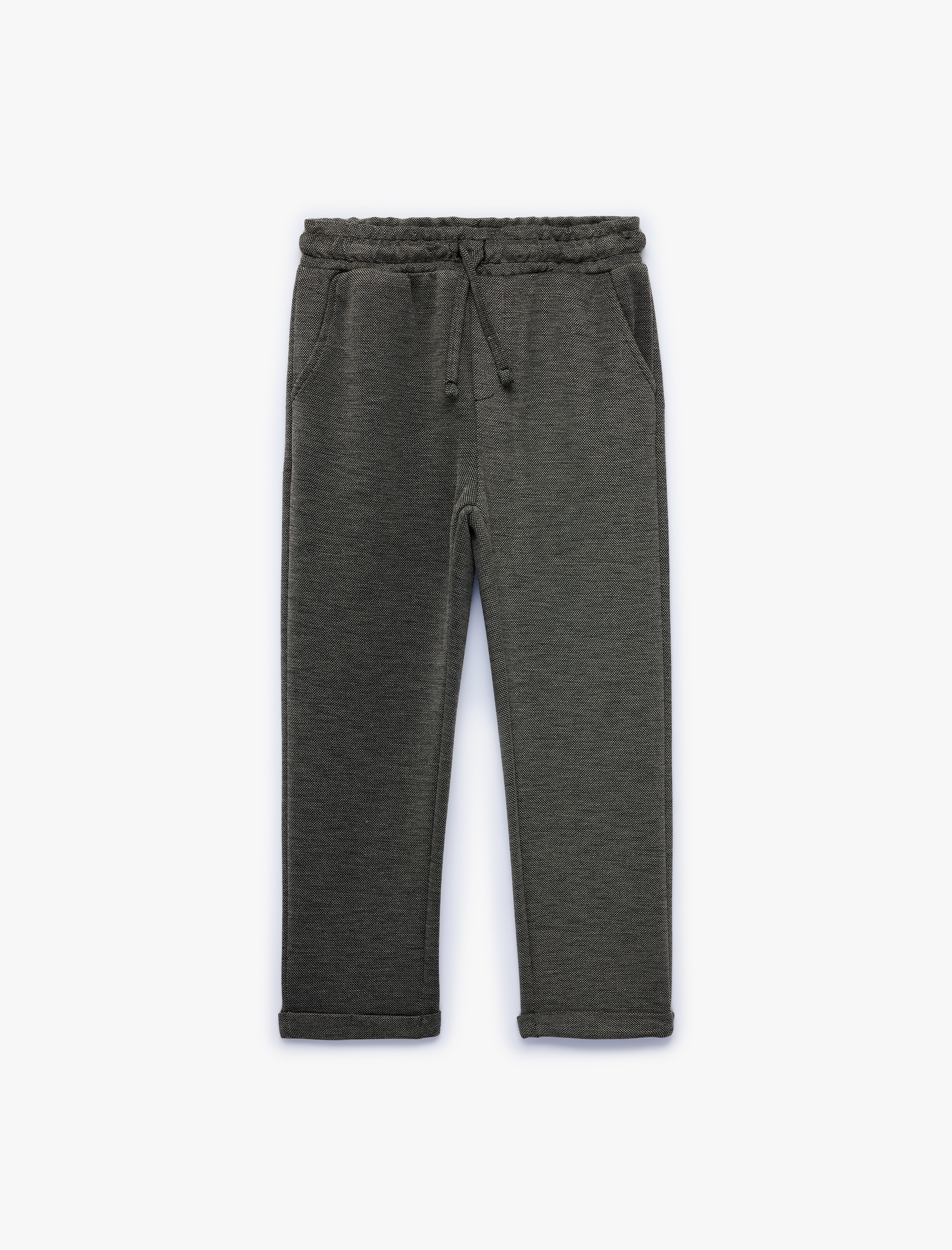  Erkek Çocuk Pike Kumaş Beli Bağcıklı Cepli Eşofman Altı