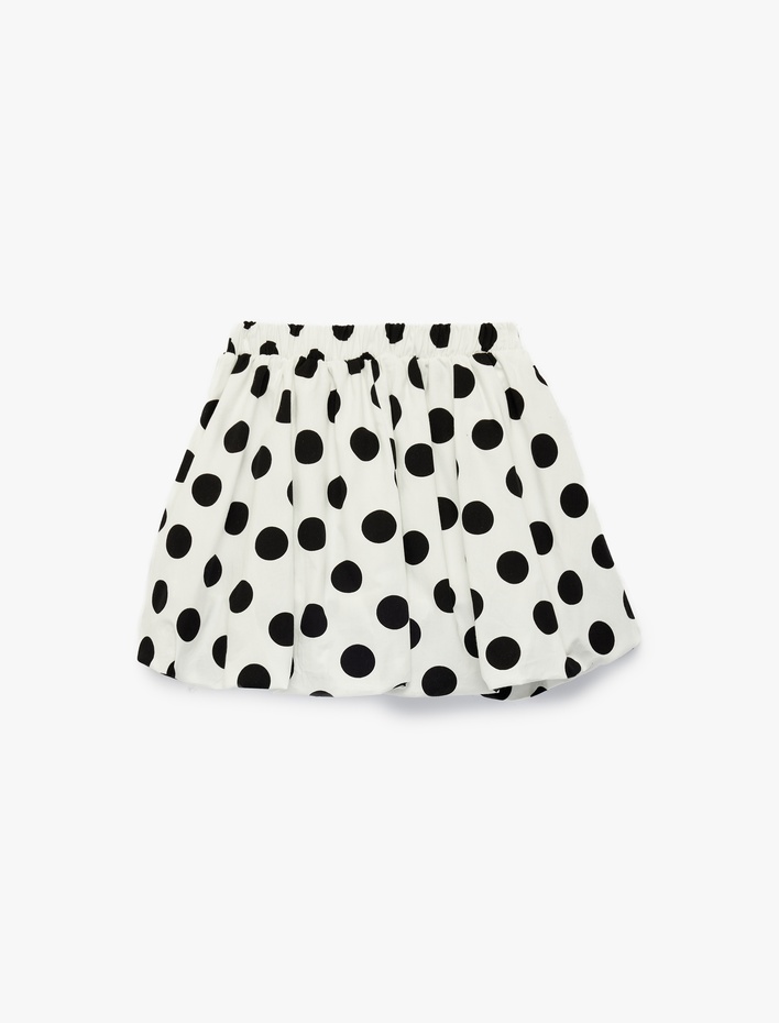 Kız Çocuk Pamuklu Poplin Lastik Detaylı Balon Fit Puantiyeli Etek