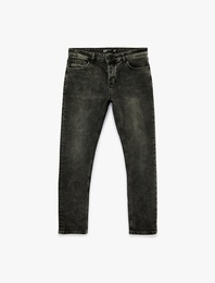 Pamuklu Cepli Normal Bel Slim Fit Jean Pantolon - Brad Jean
