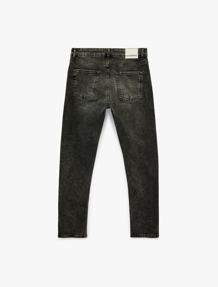  Pamuklu Cepli Normal Bel Slim Fit Jean Pantolon - Brad Jean