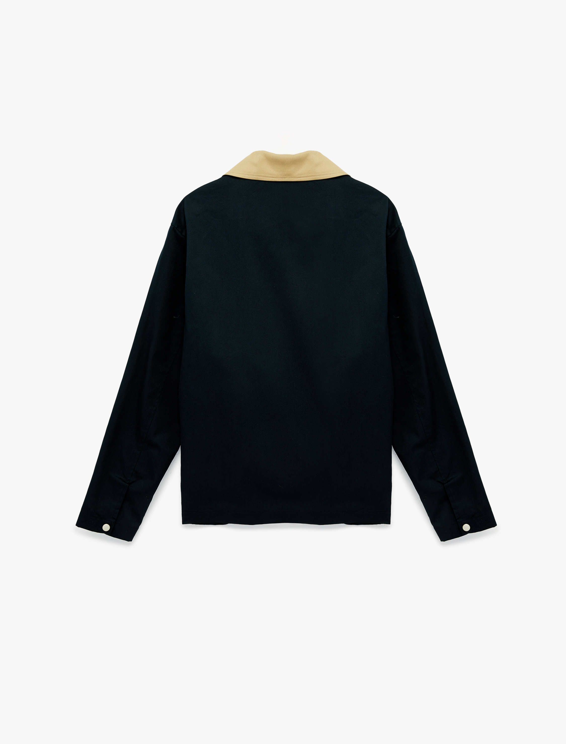   Regular Fit Uzun Kollu Renk Kontrastlı Gömlek Yaka Pamuklu Fermuarlı Gabardin Ceket