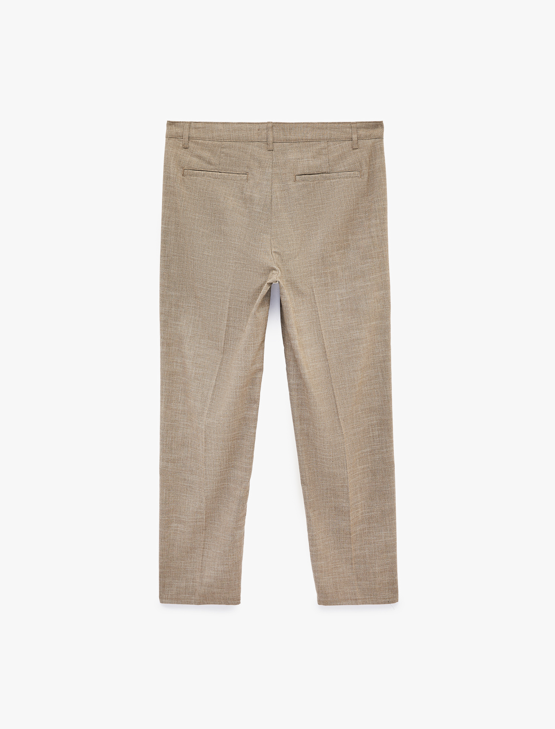   Viskon Karışımlı Düğmeli Cepli Pileli Kumaş Pantolon