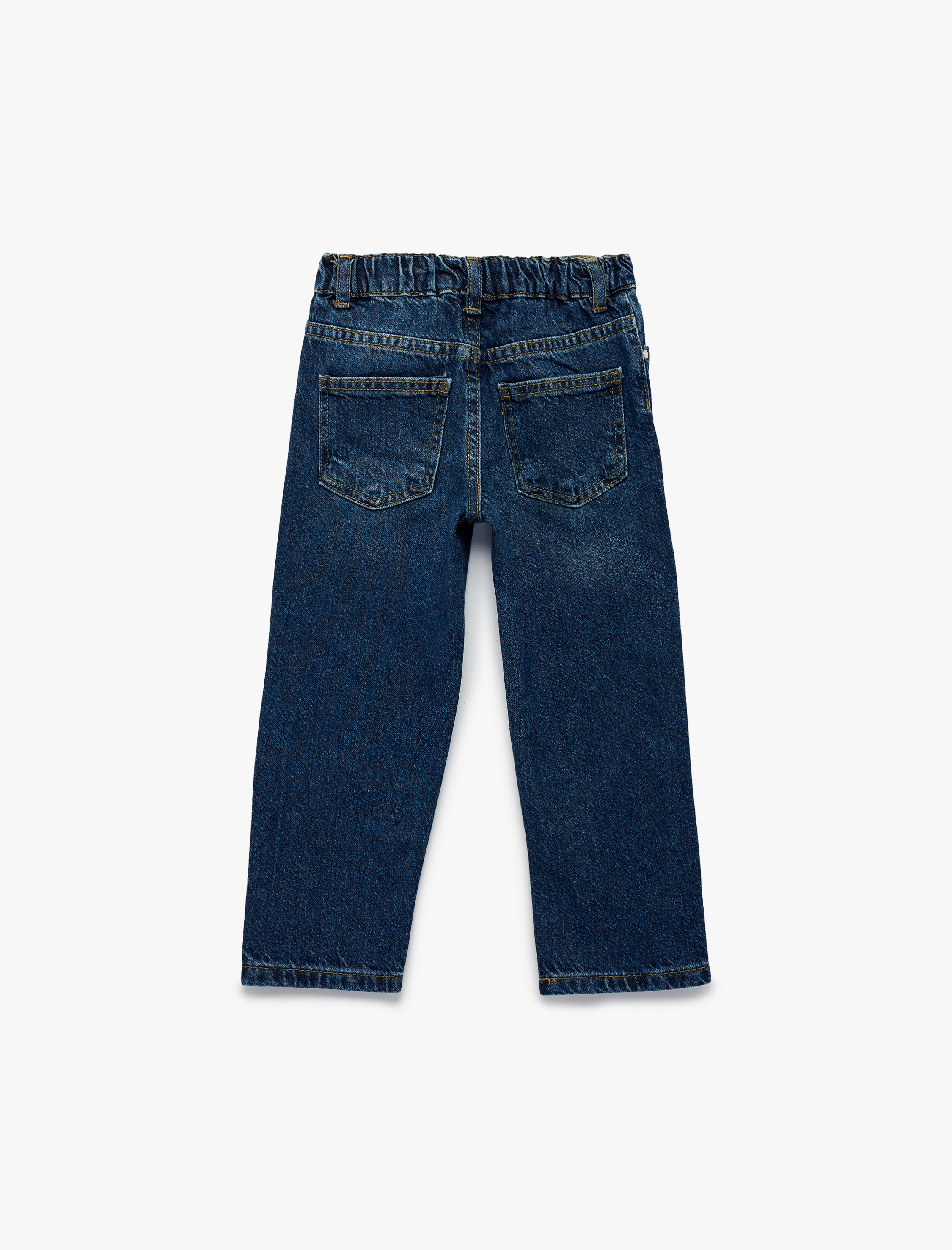  Erkek Bebek Rahat Kalıp Çıtçıtlı Paperbag Beli Lastikli Denim Pantolon