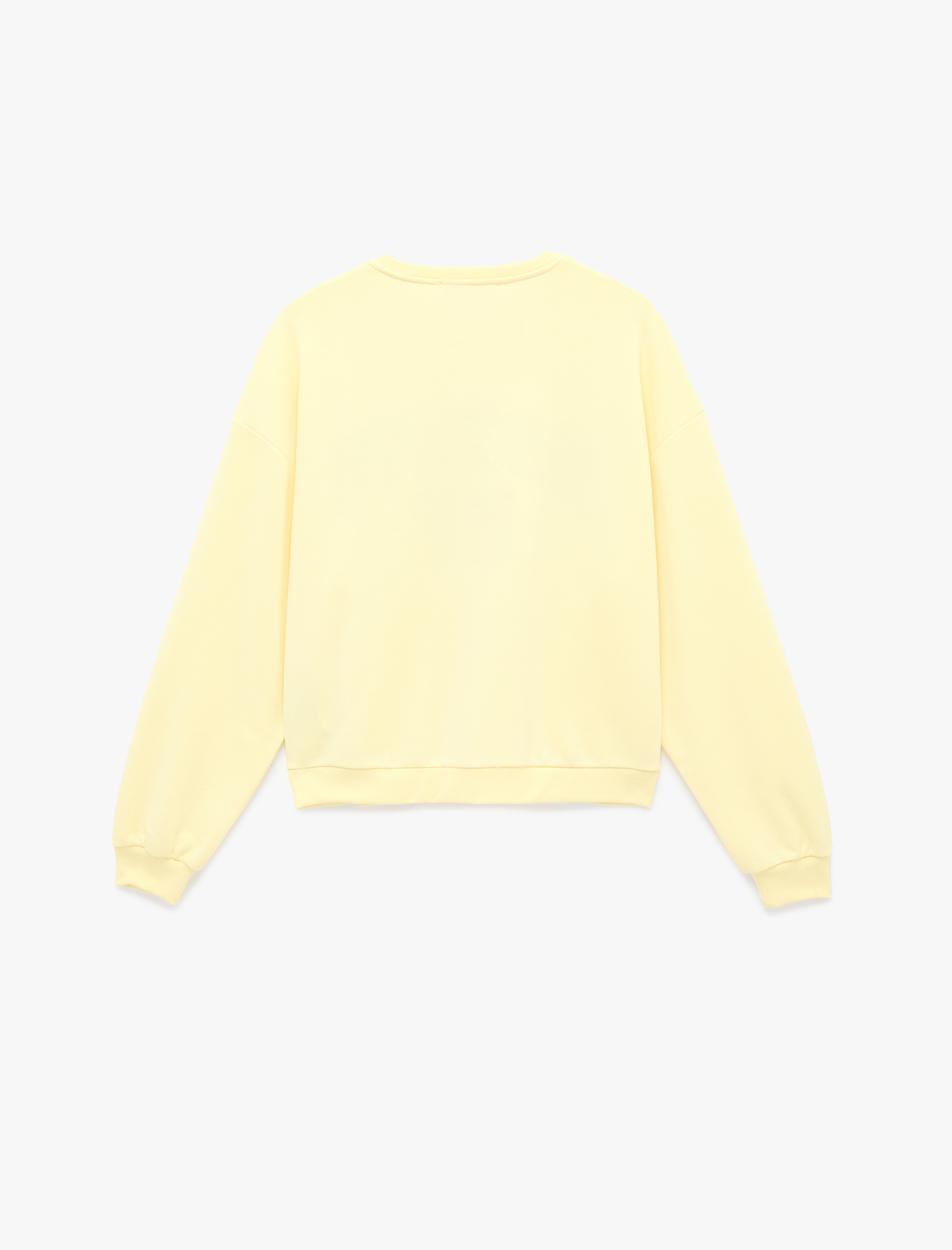   Uzun Kollu Bisiklet Yaka Nakışlı Oversize Sweatshirt