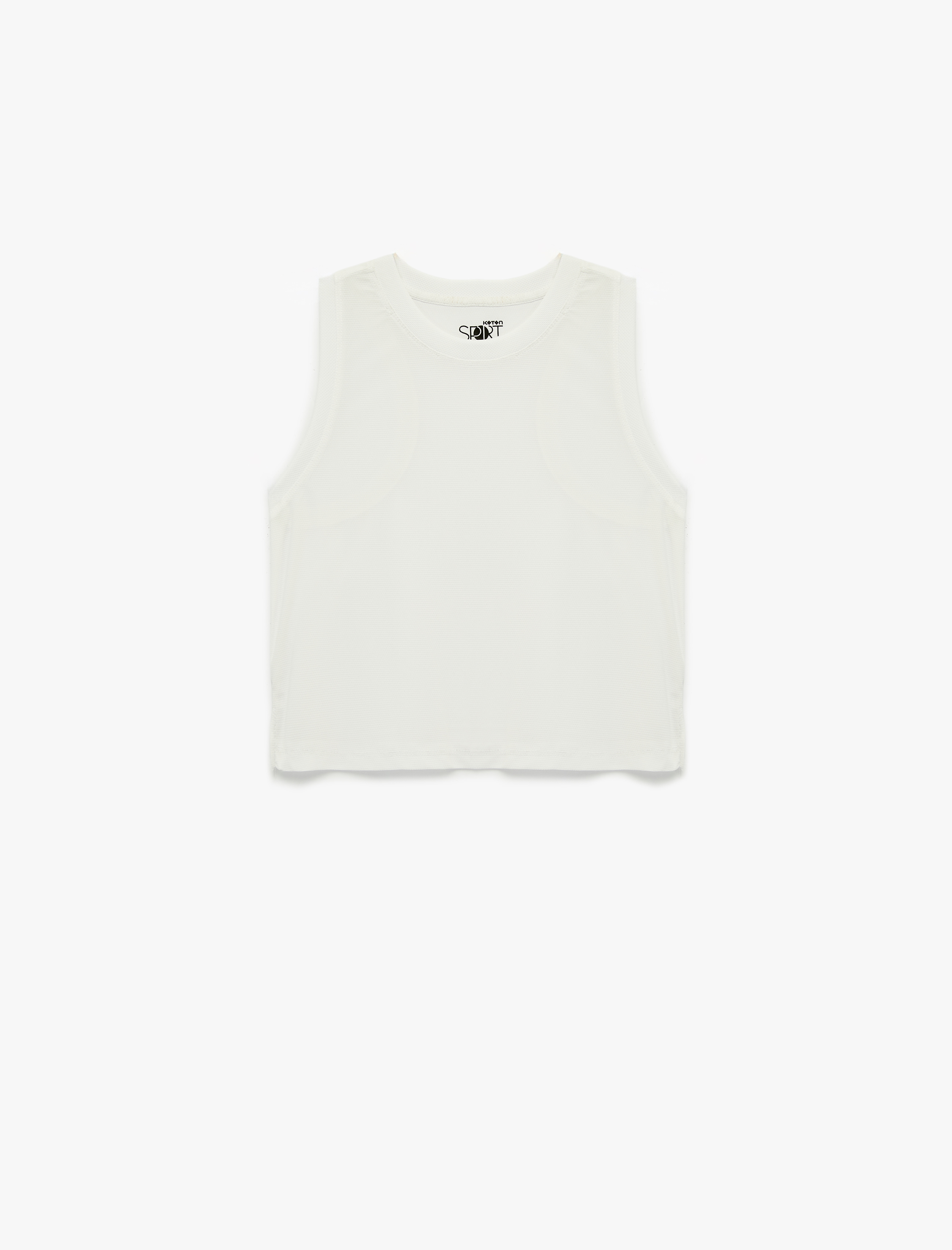   Rahat Kalıp Kolsuz Bisiklet Yaka Crop Spor Bluz