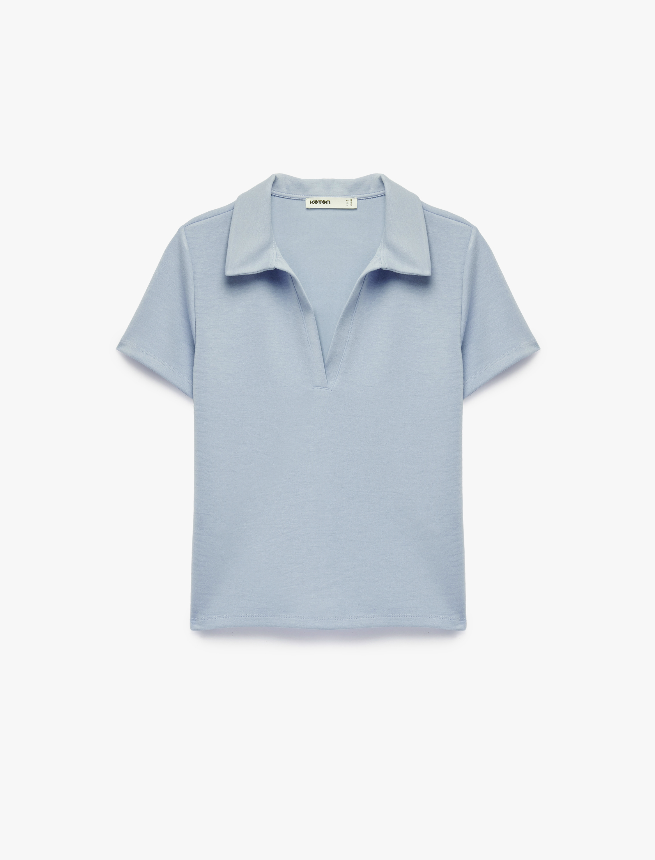   Regular Fit Kısa Kollu Kesik Polo Yaka Tişört