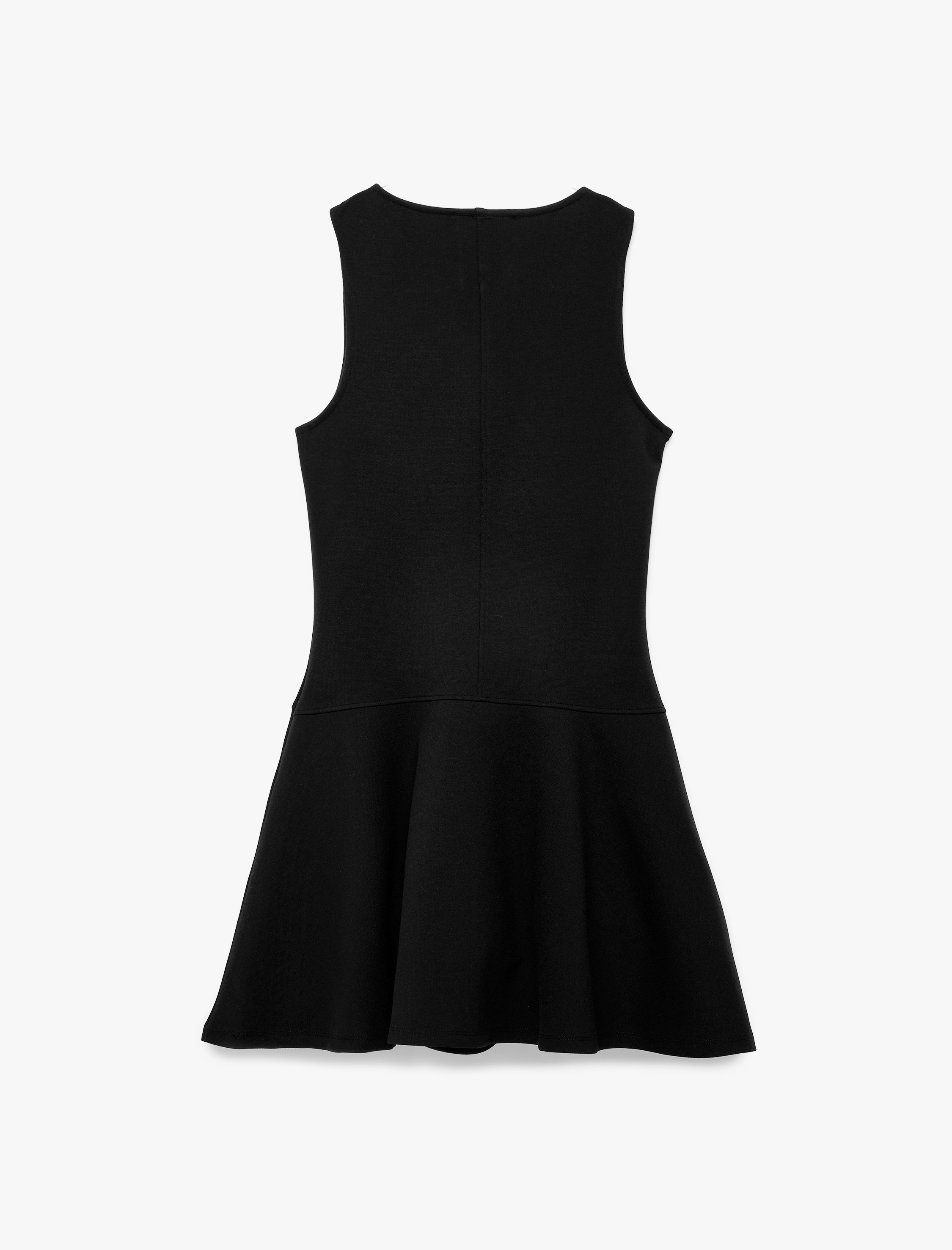   Yuvarlak Yaka Kolsuz Kloş Mini Elbise