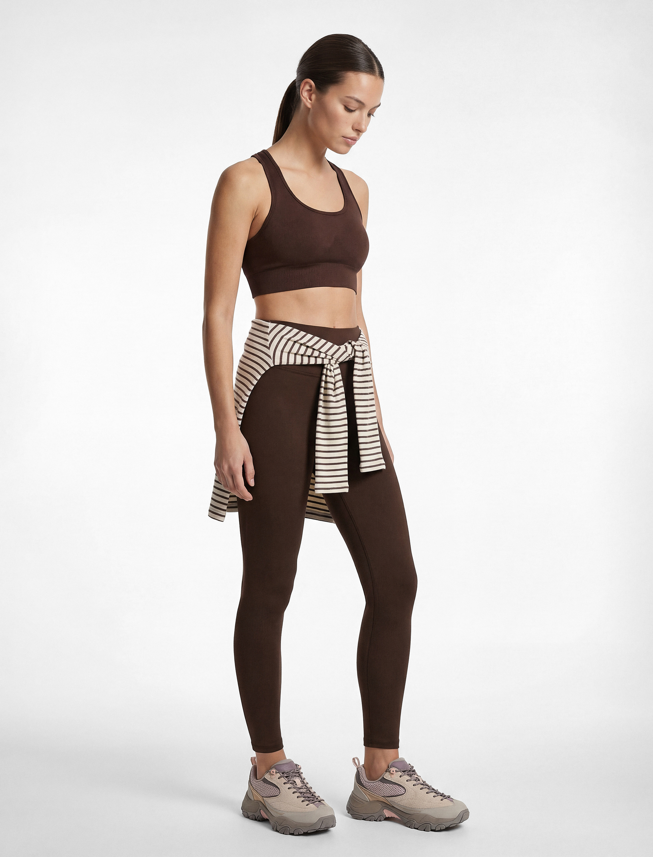   Yüksek Bel Slim Fit İnterlok Spor Tayt