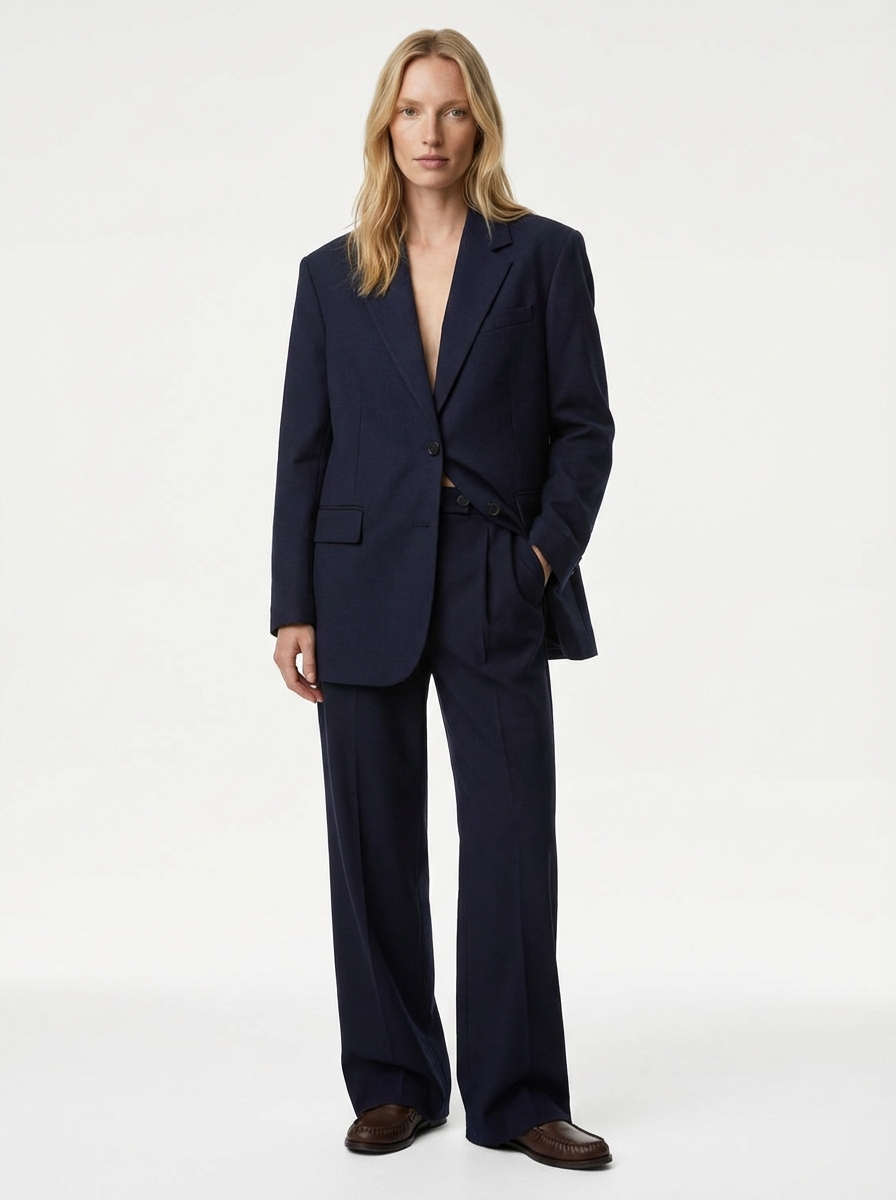   Kupro Viskon Kumaş Regular Fit Cepli Pileli Geniş Paça Baggy Pantolon