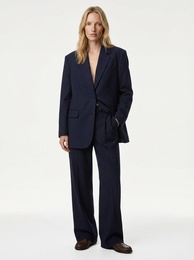 Kupro Viskon Kumaş Regular Fit Cepli Pileli Geniş Paça Baggy Pantolon