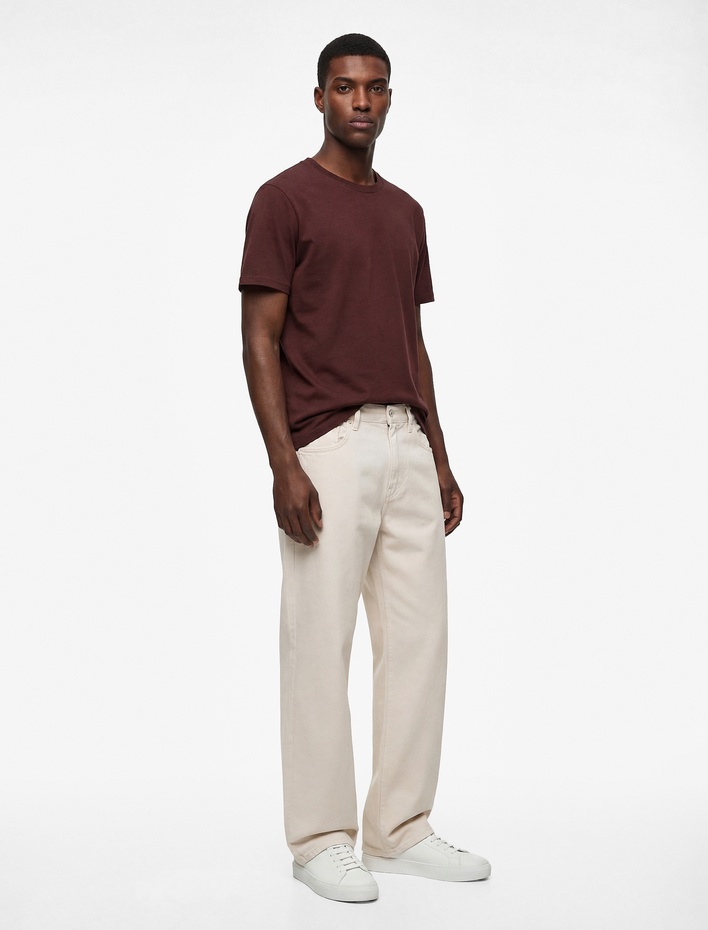  Regular Fit Kısa Kollu Bisiklet Yaka Basic Pamuklu Tişört