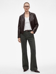 Pamuklu Cepli Düğmeli Dar Kesim İspanyol Paça Denim Pantolon - Flare Jeans