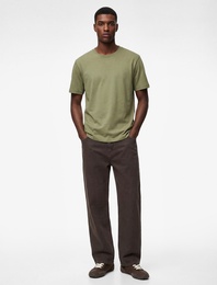 Regular Fit Kısa Kollu Bisiklet Yaka Pamuklu Basic Tişört