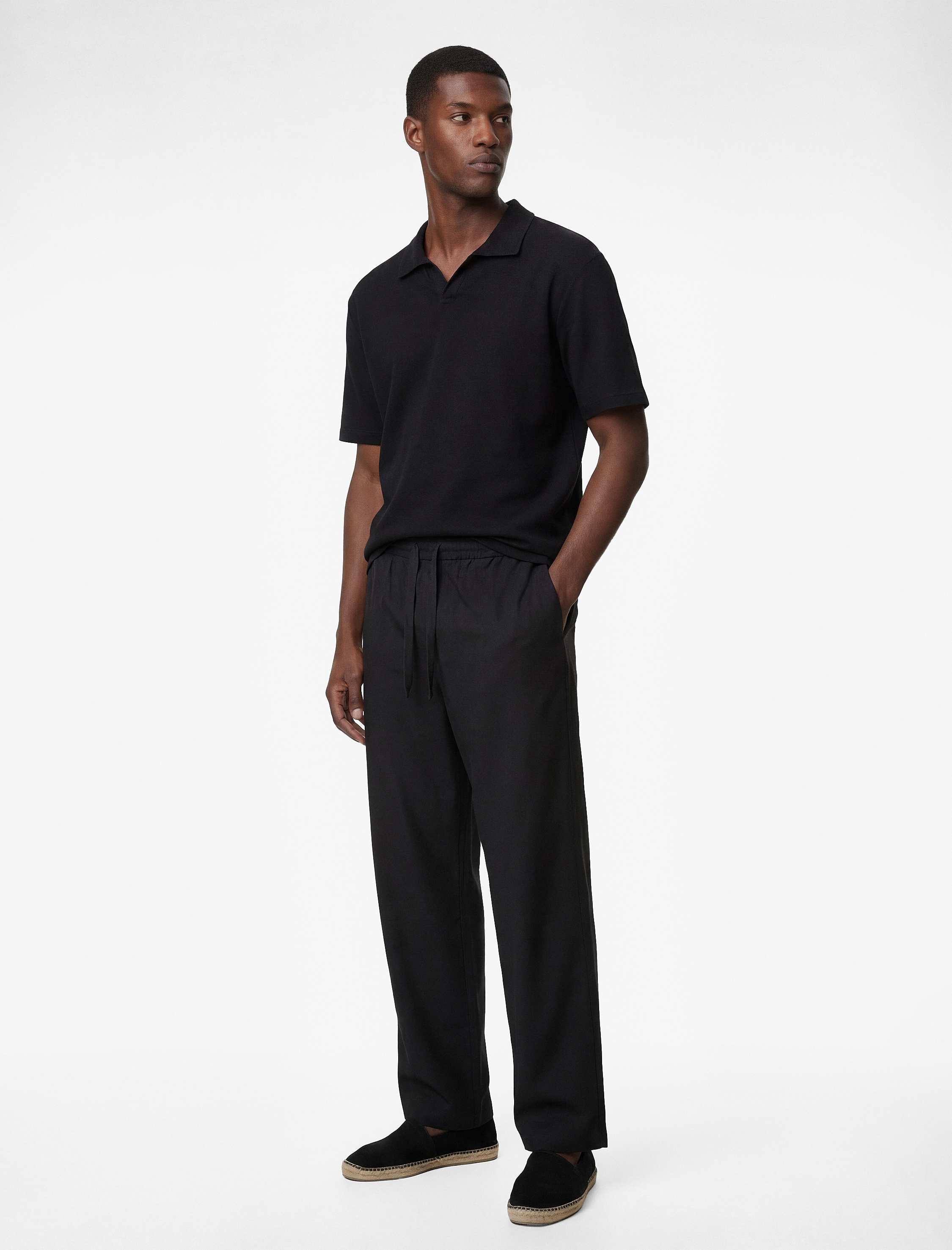   Regular Fit Kısa Kollu Dokulu Polo Yaka Tişört