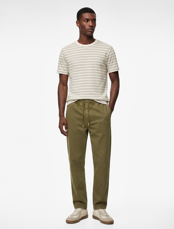  Oversize Pamuklu Cepli Beli Bağcıklı Baggy Jean Pantolon