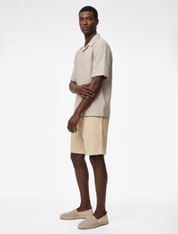 Pamuklu Cepli İşlemeli Beli Bağcıklı Şort