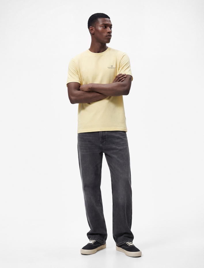  Regular Fit Kısa Kollu Bisiklet Yaka Pamuklu Baskılı Tişört