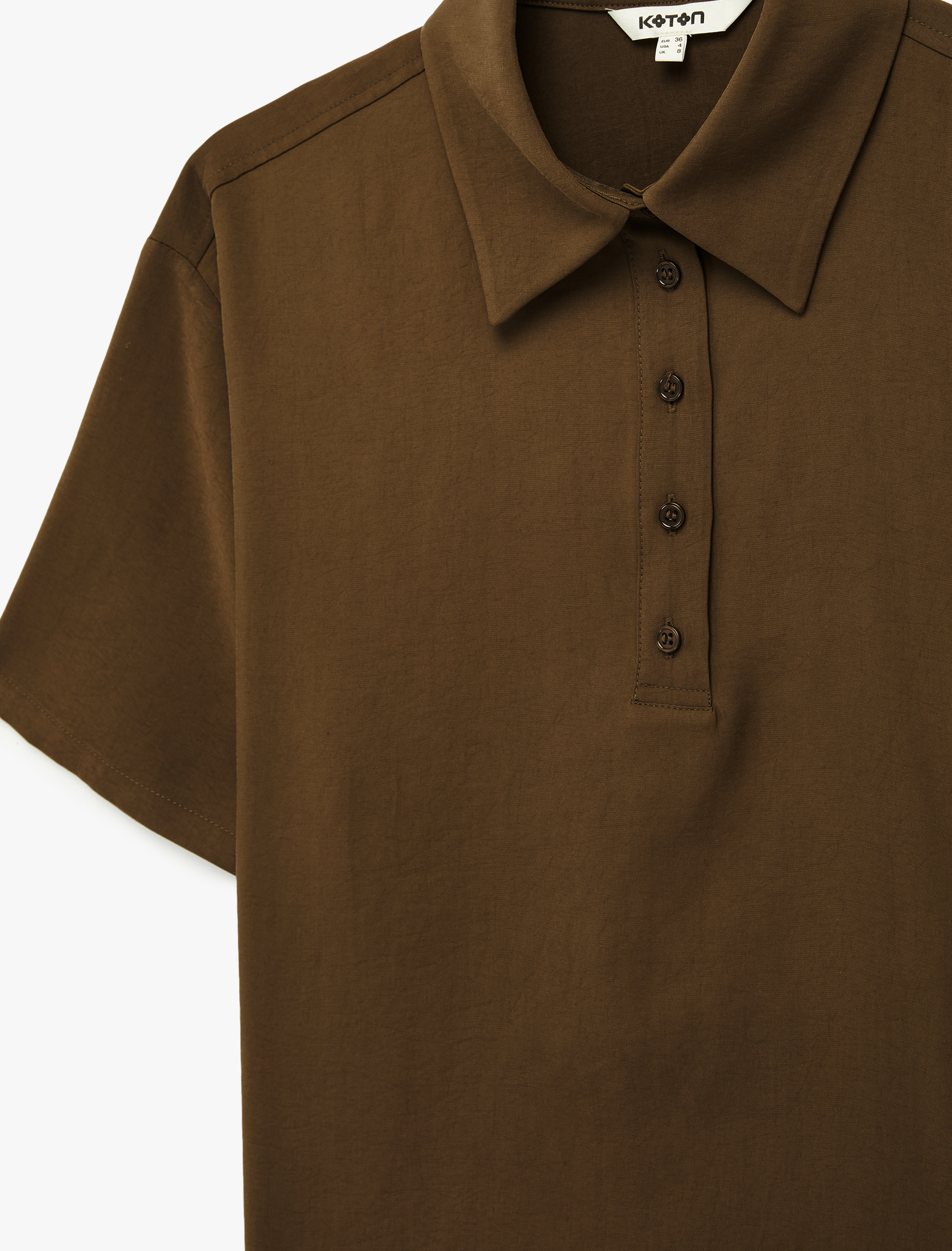   Modal Kumaş Yarım Düğmeli Kısa Kollu Polo Yaka Tişört