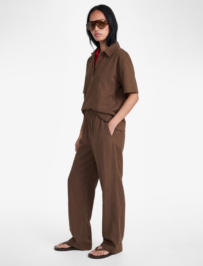  Modal Kumaş Yarım Düğmeli Kısa Kollu Polo Yaka Tişört