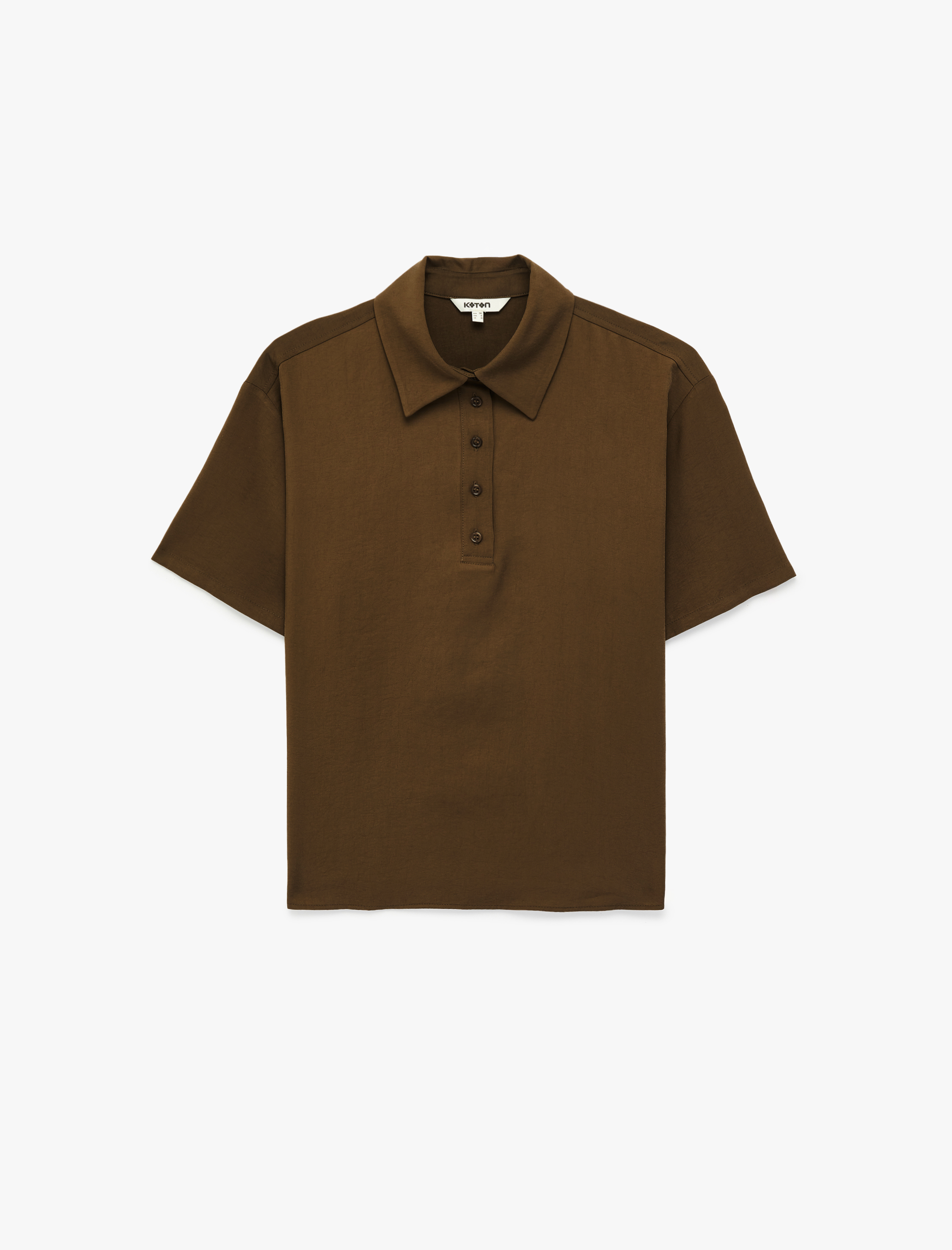   Modal Kumaş Yarım Düğmeli Kısa Kollu Polo Yaka Tişört