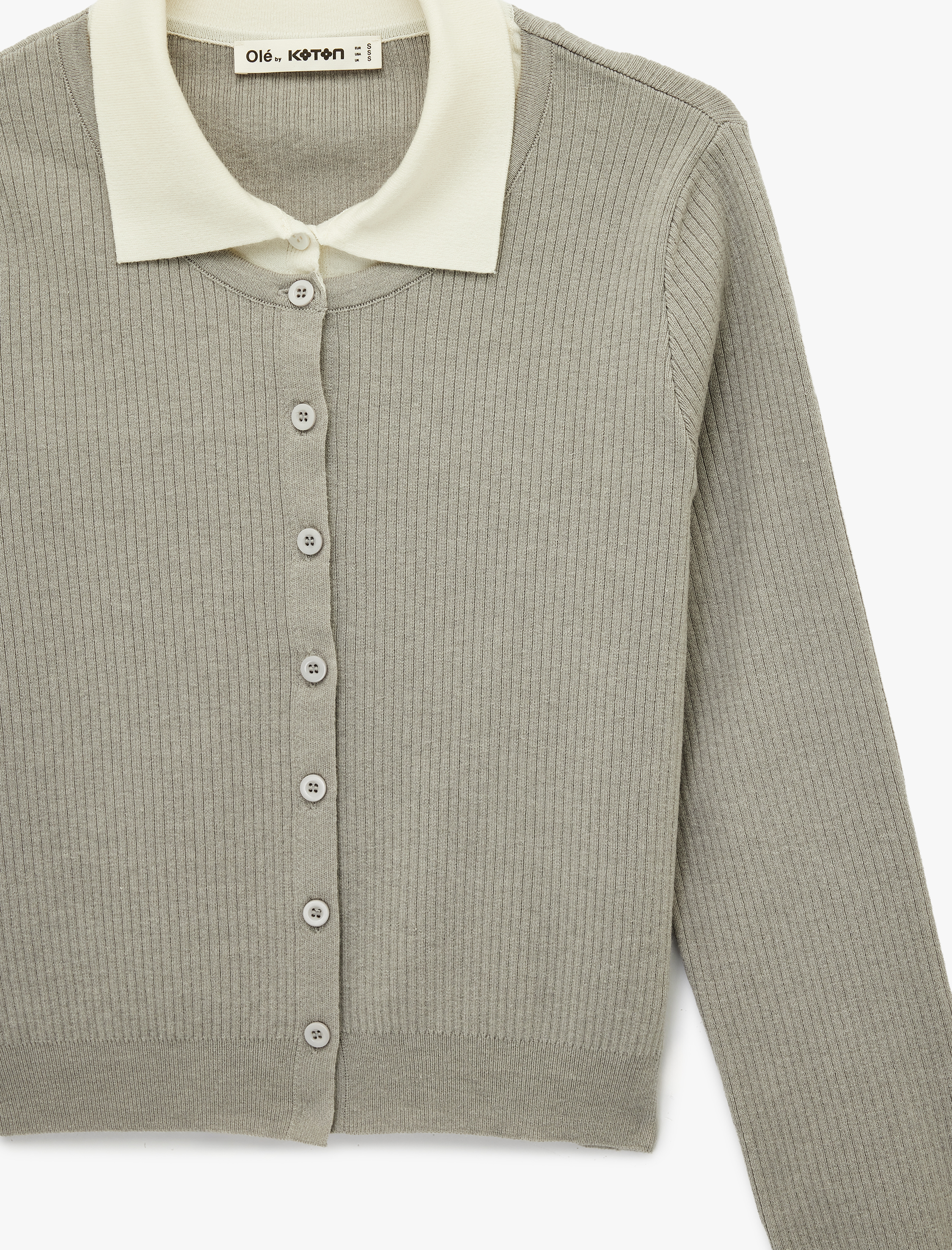   Uzun Kollu Basic Düğmeli Slim Fit Gömlek Yaka Hırka