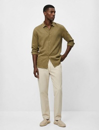 Regular Fit Pamuklu Klasik Yaka Düğmeli Uzun Kollu Gömlek