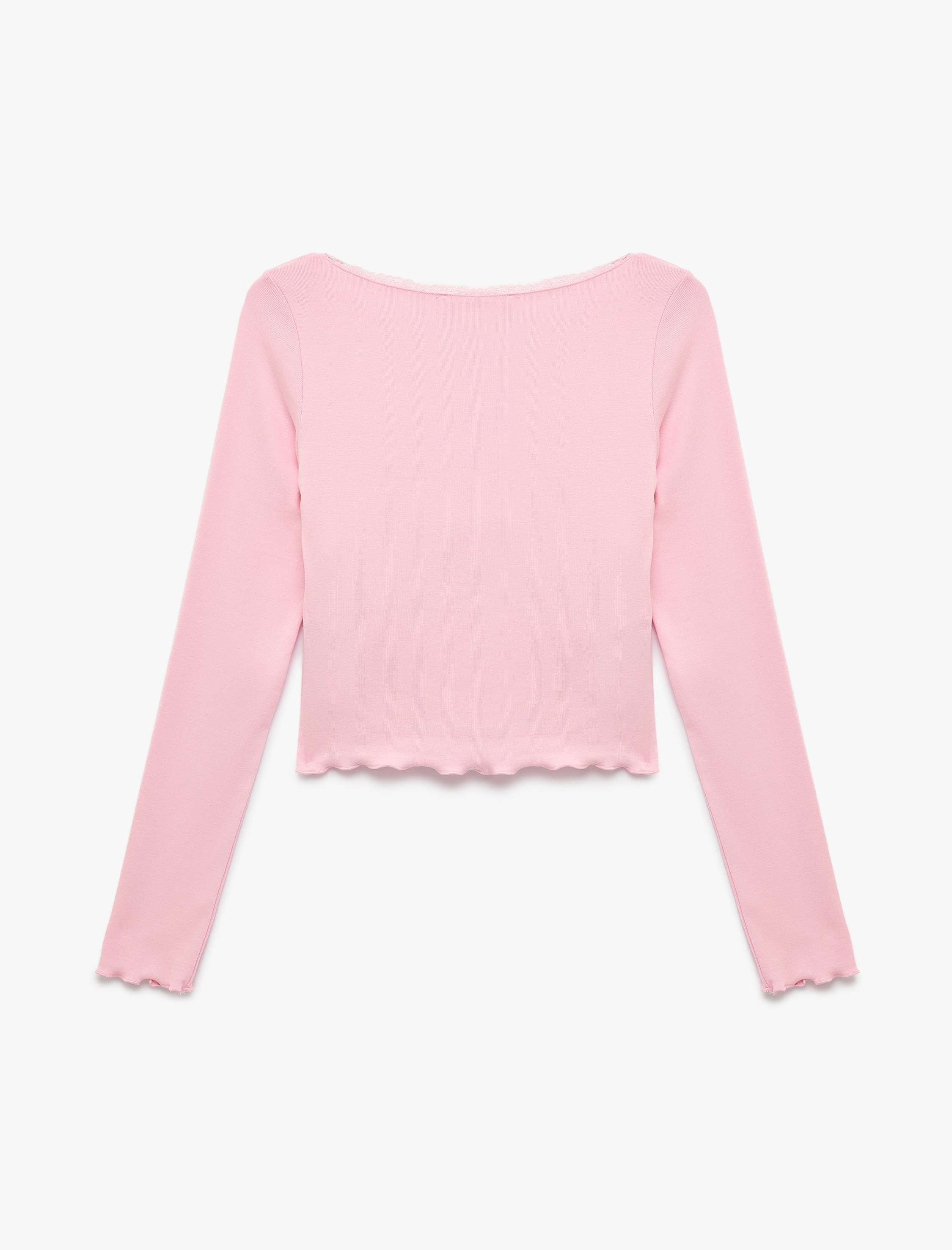   Düğmeli Uzun Kollu U Yaka Katmanlı Modal Karışımlı Slim Fit Hırka