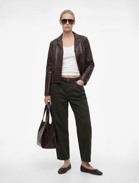 Kemer Detaylı Pamuklu Kısa Geniş Paça Pantolon - Wide Leg Jeans