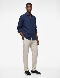 Regular Fit Pamuklu Klasik Yaka Düğmeli Uzun Kollu Gömlek