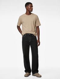 Regular Fit Kısa Kollu Bisiklet Yaka Pamuklu Basic Tişört