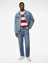 Pamuklu Uzun Kollu Kapaklı Cepli Gömlek Yaka Düğmeli Jean Ceket