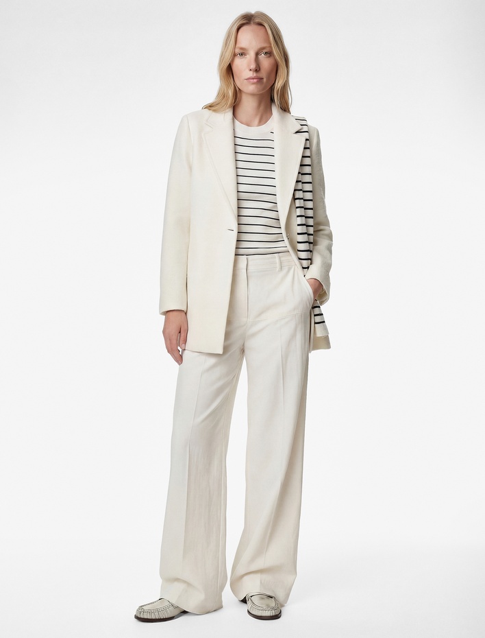  Düğmeli Cepli Uzun Kollu Buklet Kaban