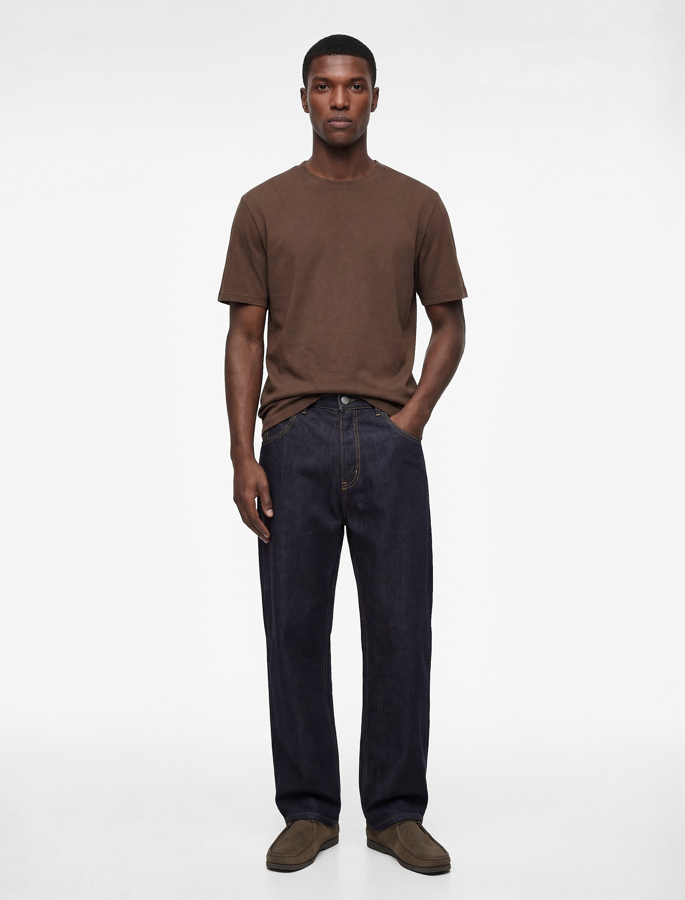   Regular Fit Kısa Kollu Bisiklet Yaka Pamuklu Basic Tişört