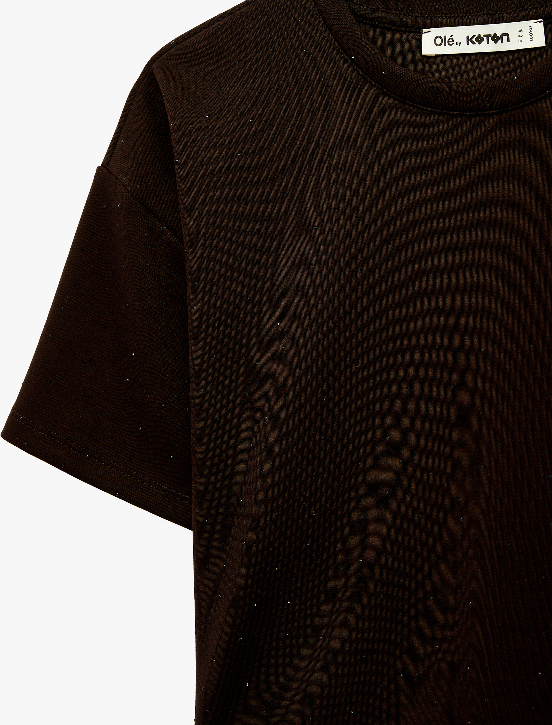   Rahat Kalıp Kısa Kollu Bisiklet Yaka İnterlok Spor Crop Tişört