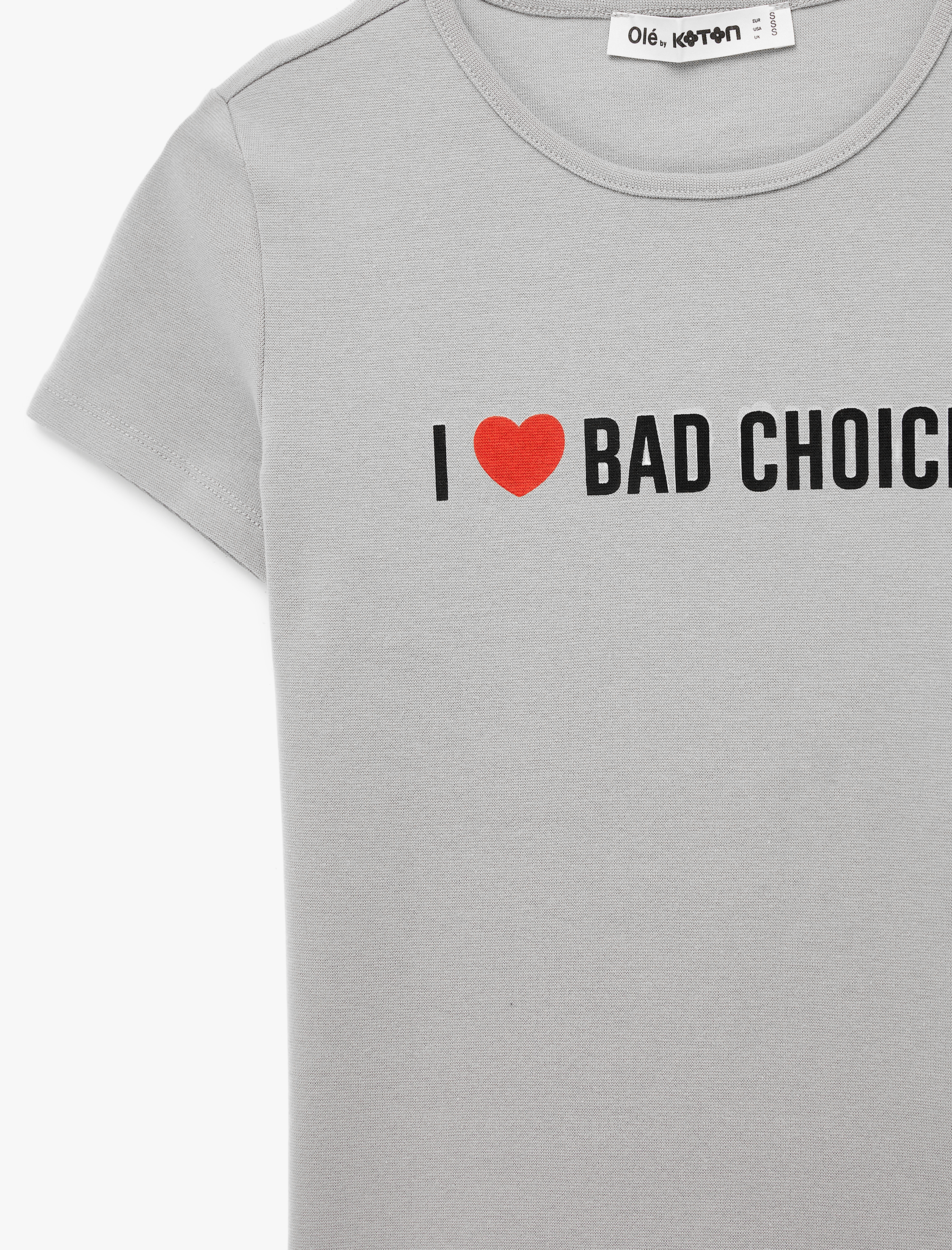   Slim Fit Kısa Kollu Bisiklet Yaka Baskılı Tişört