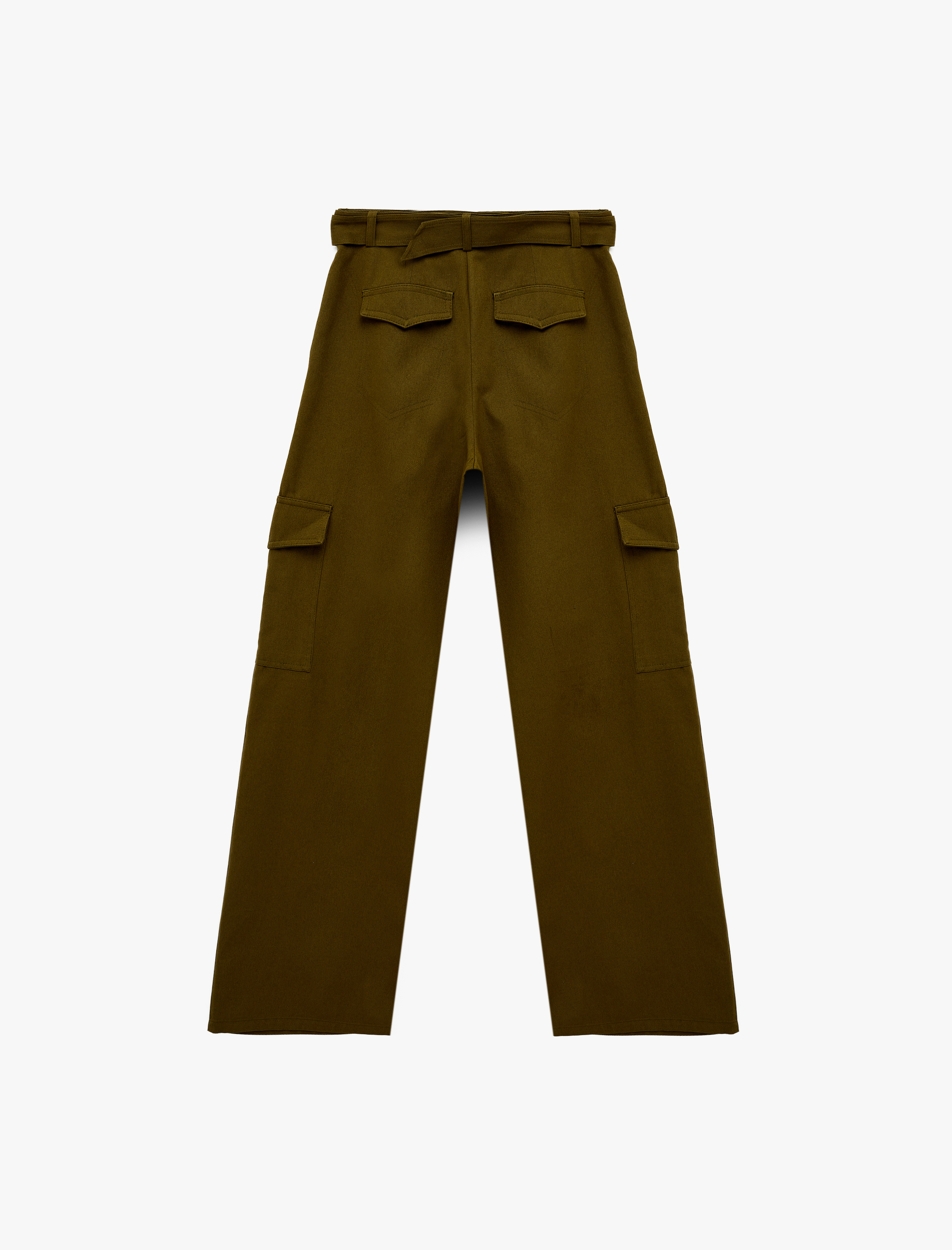   Pamuklu Kemer Detaylı Rahat Kalıp Kargo Cepli Pantolon