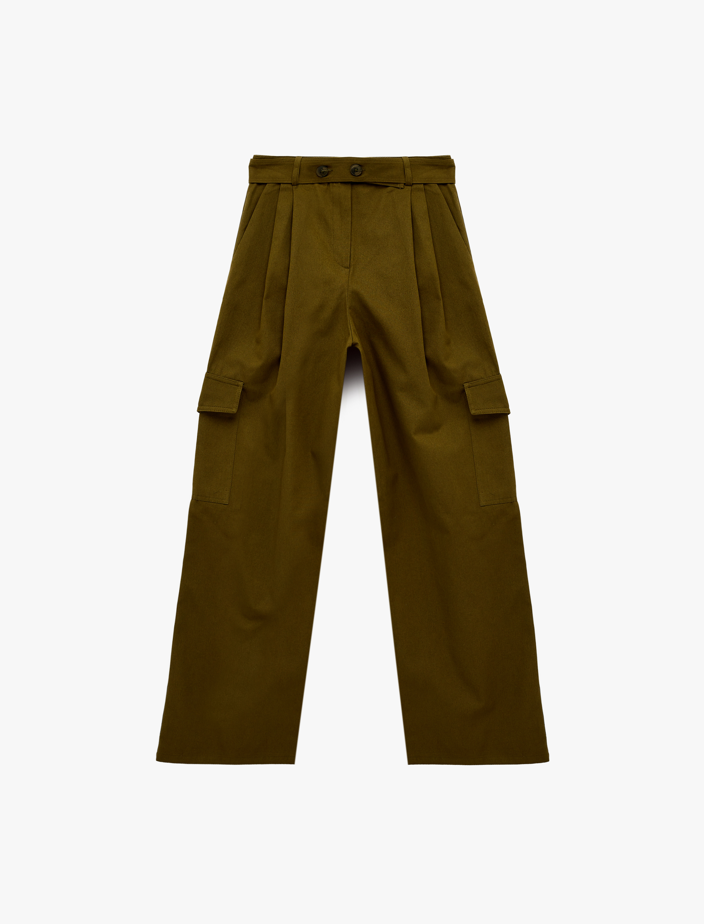   Pamuklu Kemer Detaylı Rahat Kalıp Kargo Cepli Pantolon