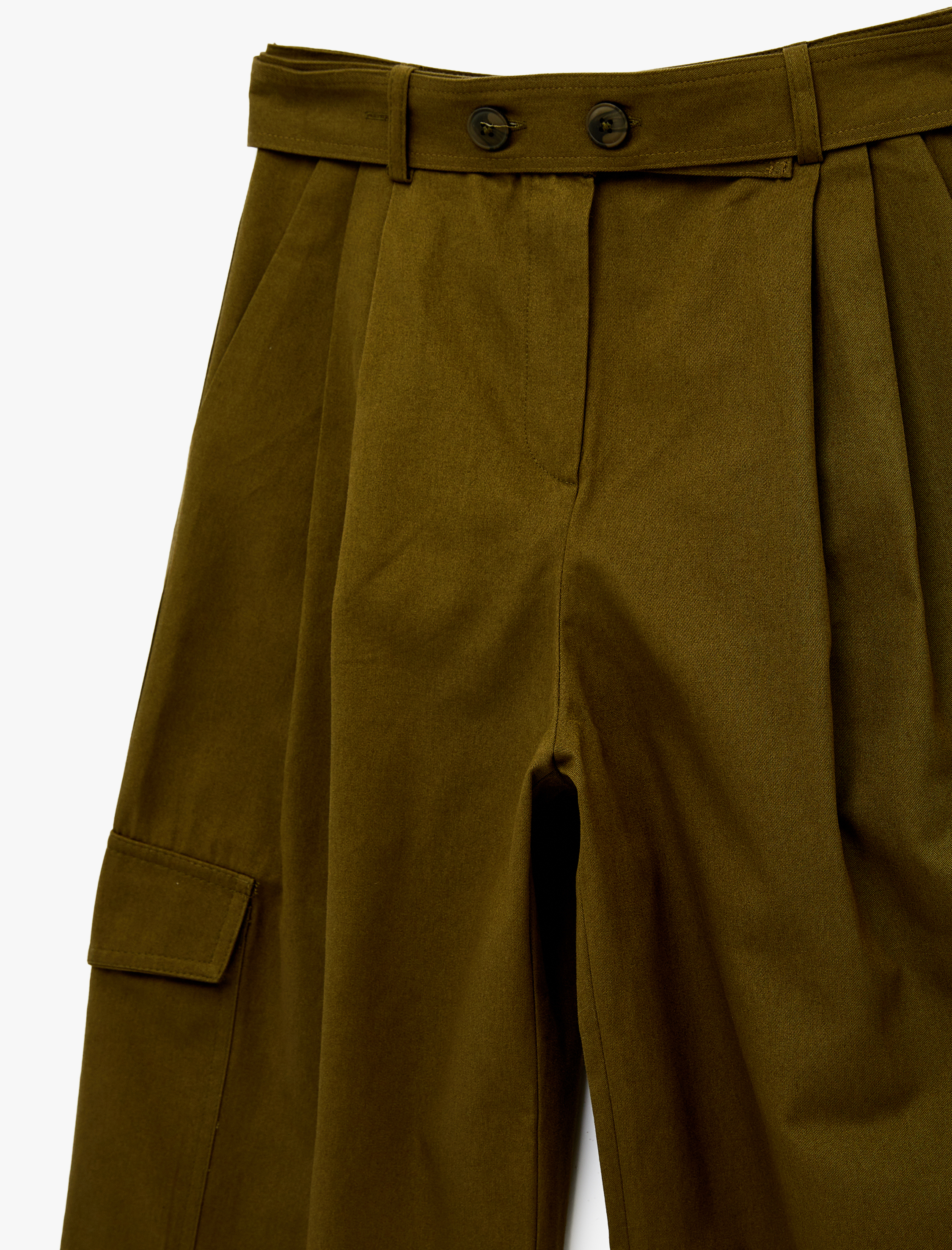   Pamuklu Kemer Detaylı Rahat Kalıp Kargo Cepli Pantolon