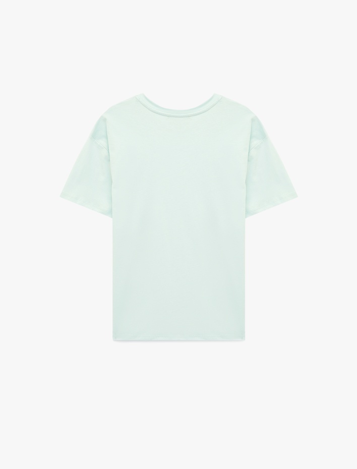  Rahat Kalıp Kısa Kollu Bisiklet Yaka Pamuklu Basic Tişört