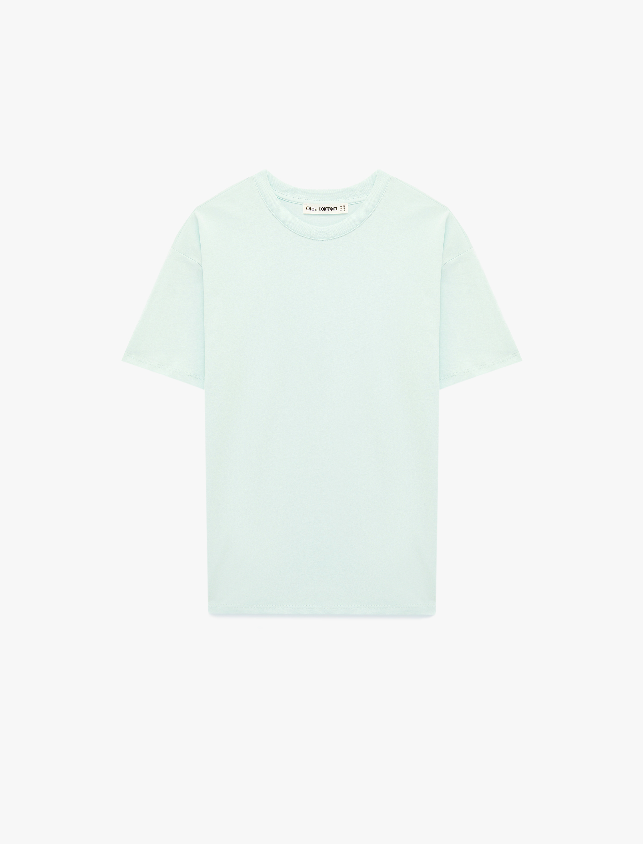   Rahat Kalıp Kısa Kollu Bisiklet Yaka Pamuklu Basic Tişört