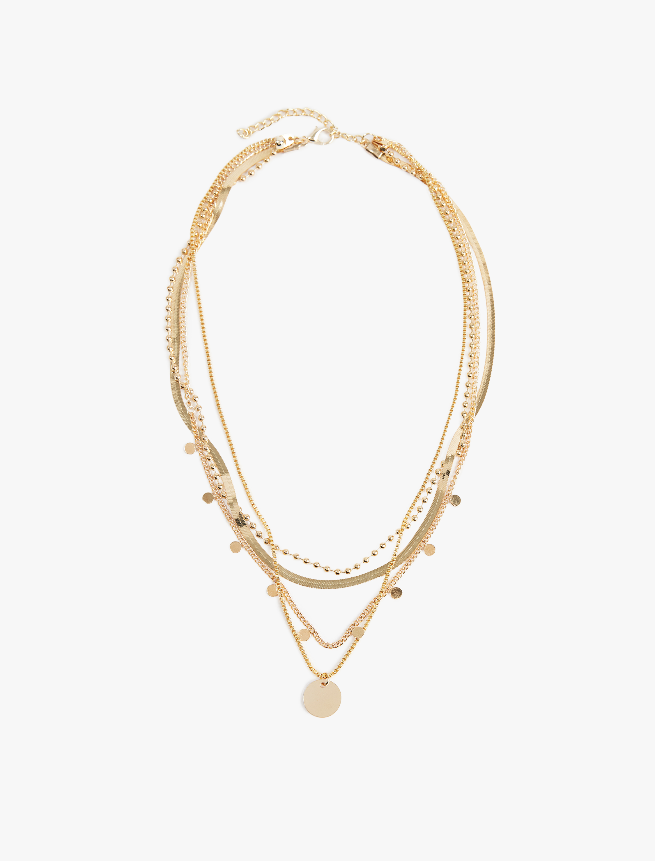  Kadın Charm Detaylı Çoklu Zincir Kolye