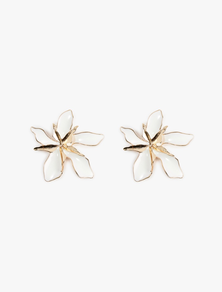 Kadın Büyük Boy Çiçek Küpe