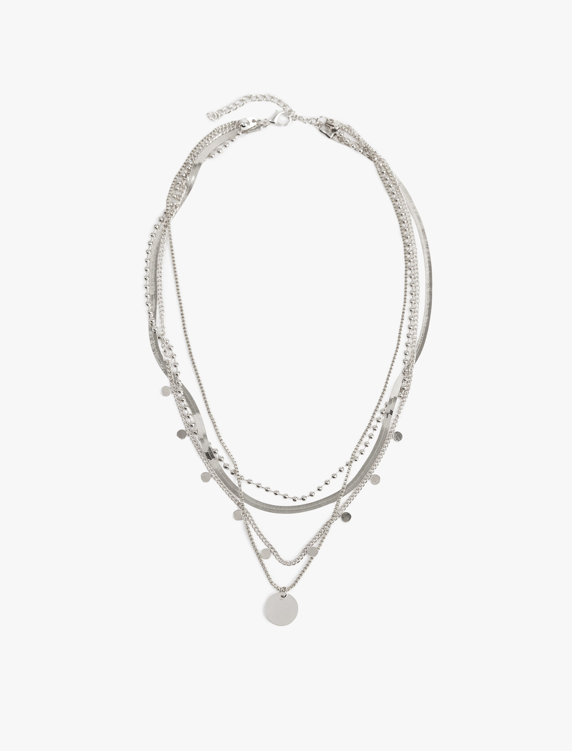  Kadın Charm Detaylı Çoklu Zincir Kolye