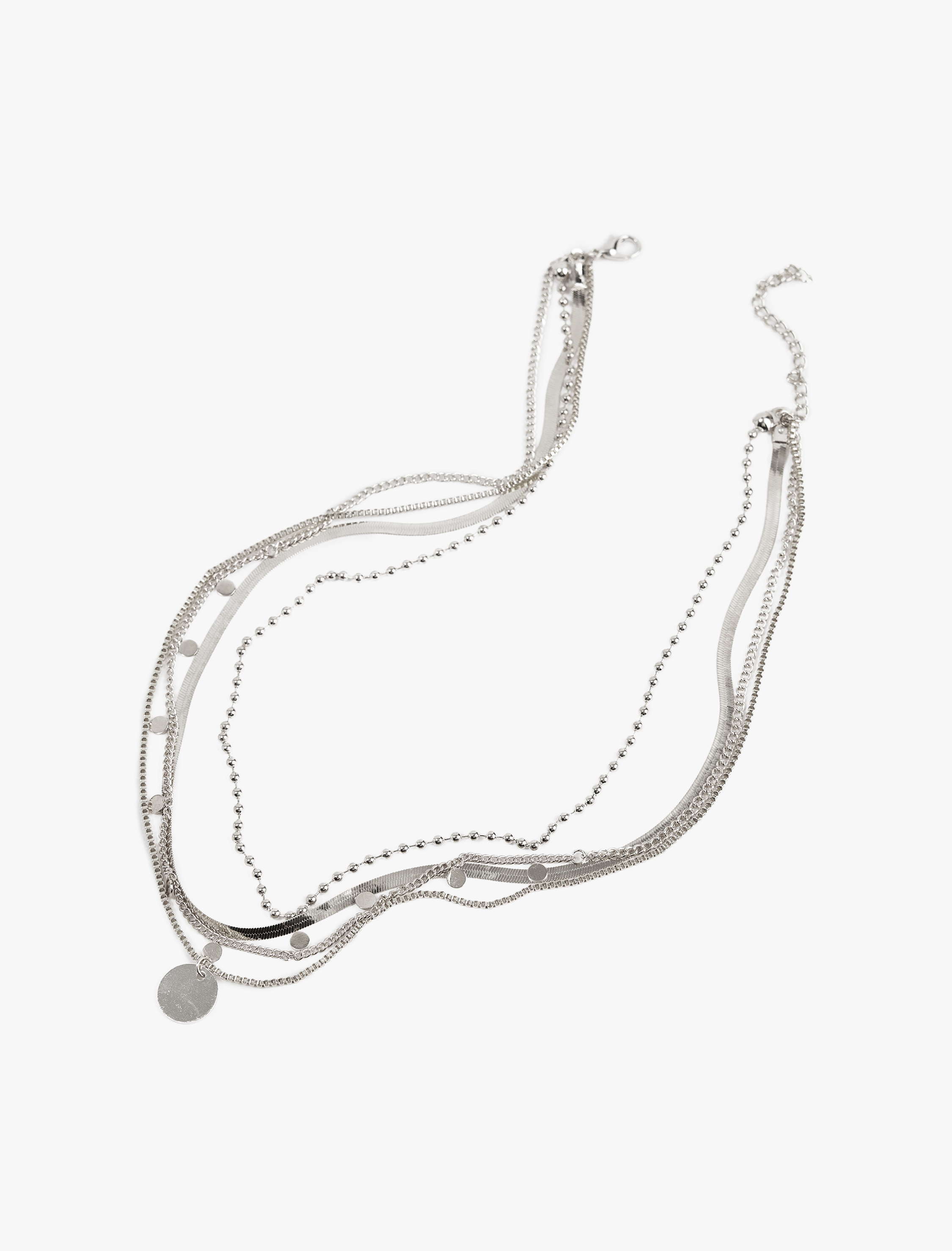  Kadın Charm Detaylı Çoklu Zincir Kolye