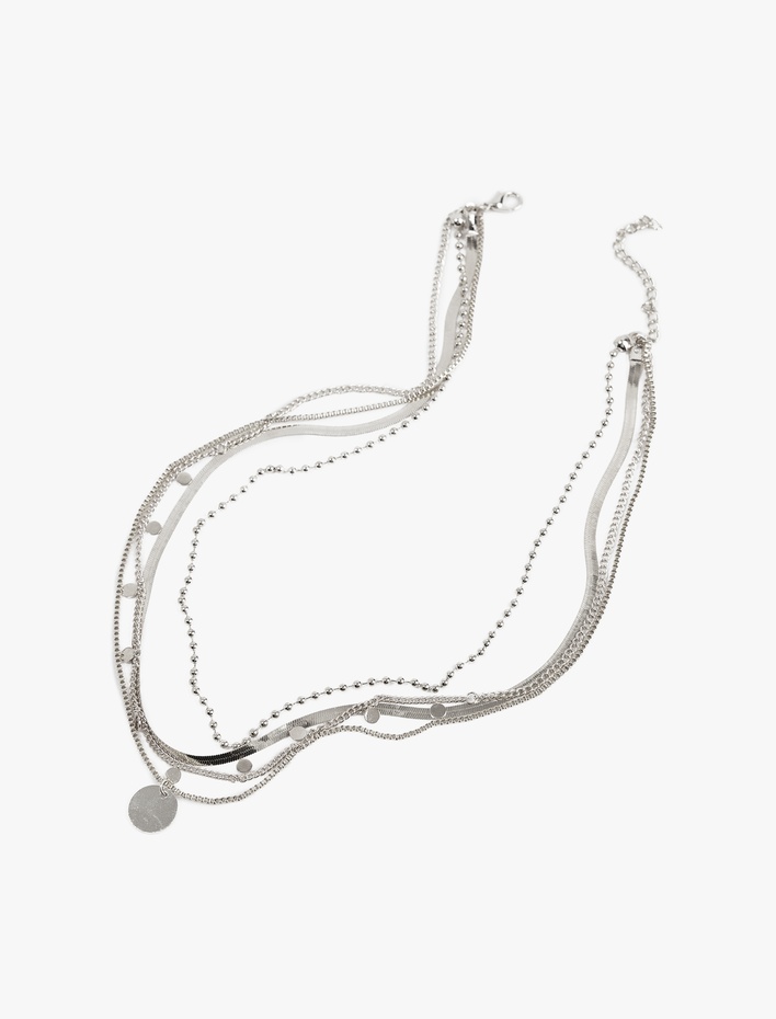 Kadın Charm Detaylı Çoklu Zincir Kolye