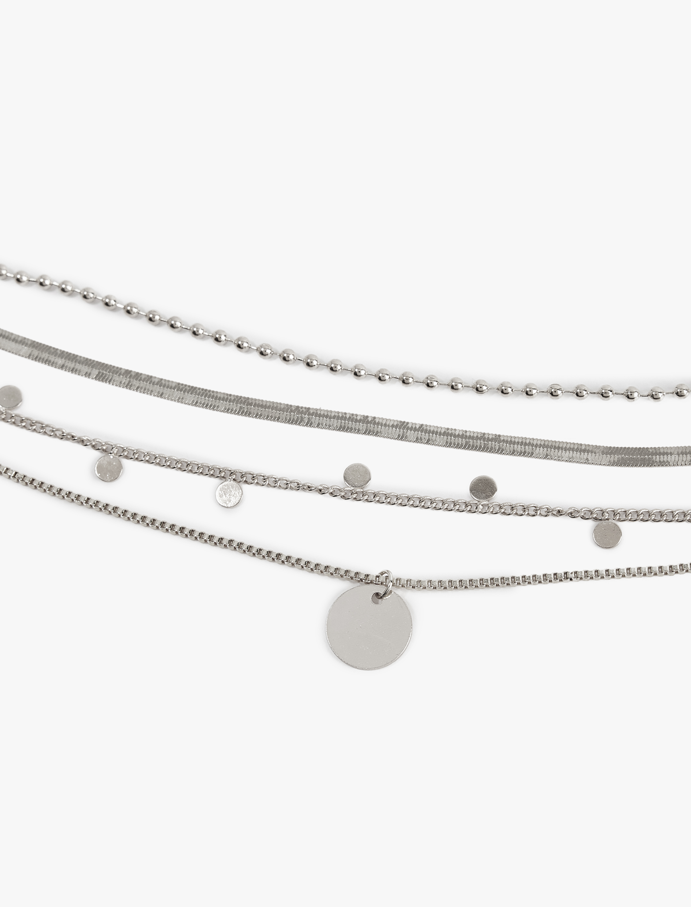  Kadın Charm Detaylı Çoklu Zincir Kolye