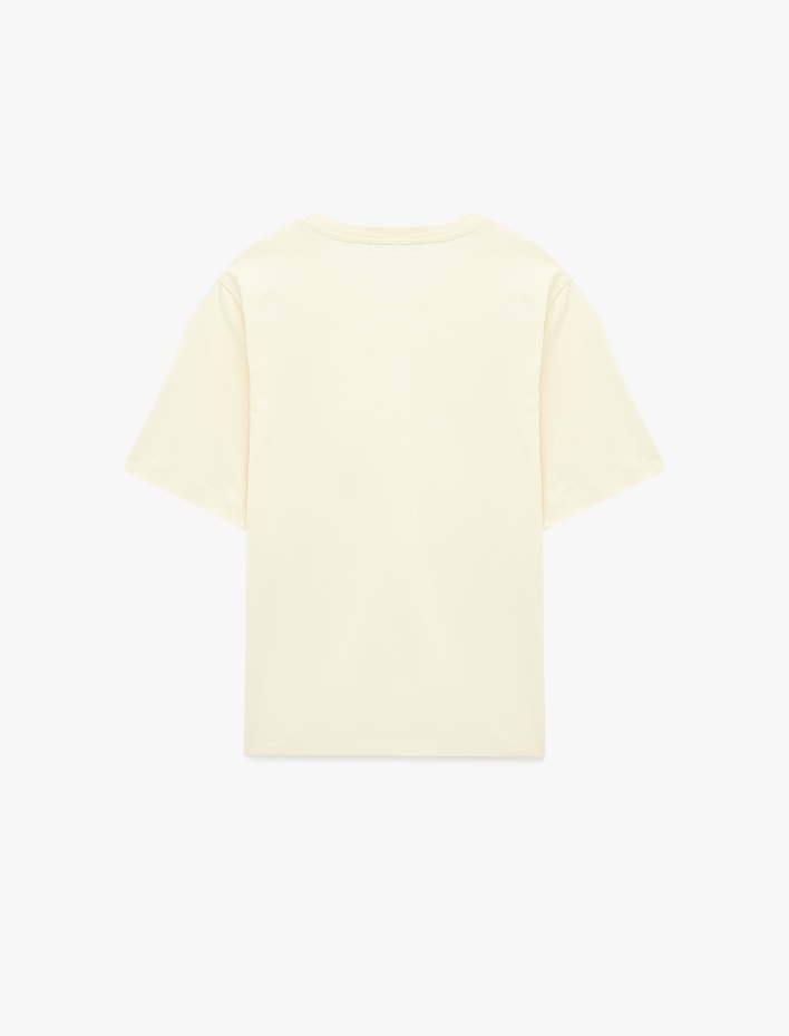  Regular Fit Pamuklu Kısa Kollu Bisiklet Yaka Basic Tişört