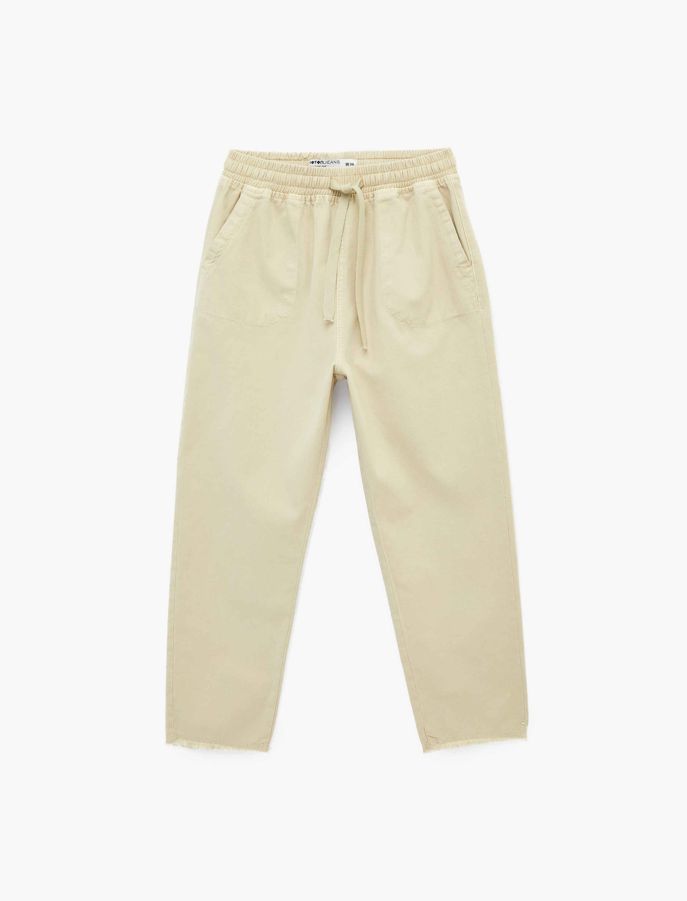   Pamuklu Rahat Kalıp Beli Bağcıklı Eşofman Görünümlü Balon Pantolon